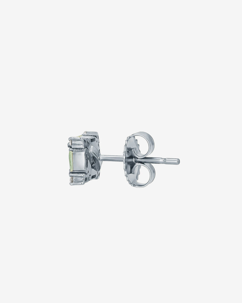 Suzanne Kalan Princess Green Sapphire Studs in 18k white gold