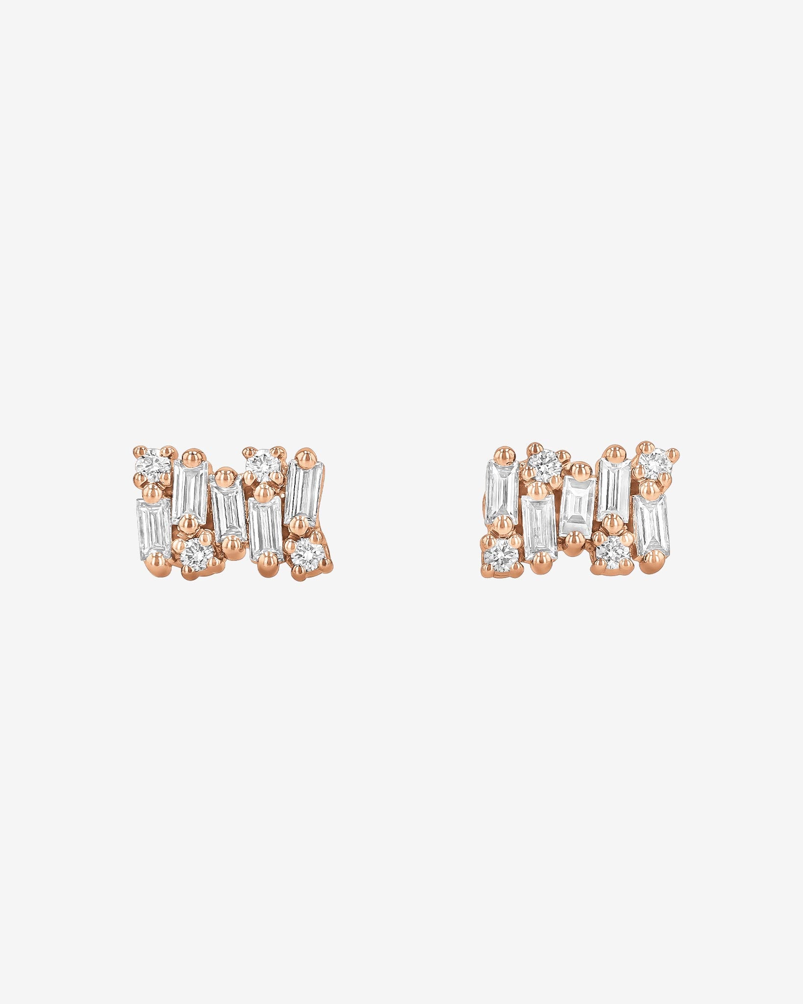 Suzanne Kalan Shimmer Diamond Studs in 18k rose gold