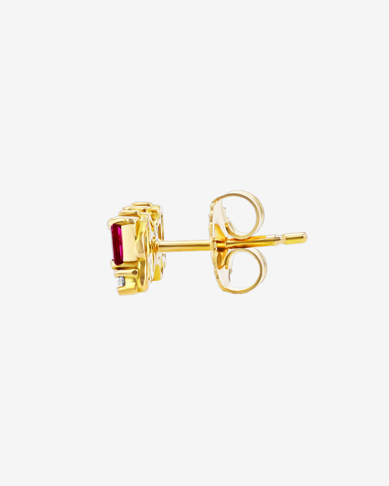 Suzanne Kalan Shimmer Ruby Studs in 18k yellow gold