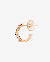 Suzanne Kalan Princess Staggered Rainbow Sapphire Mini Hoops in 18k rose gold