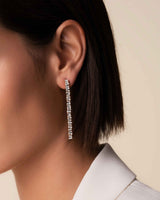 Suzanne Kalan Classic Diamond Mini Tennis Drop Earrings in 18k rose gold