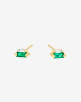 Suzanne Kalan Bold Emerald Mini Studs in 18k yellow gold