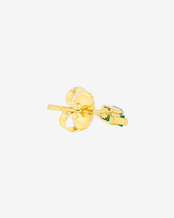 Suzanne Kalan Bold Emerald Mini Studs in 18k yellow gold