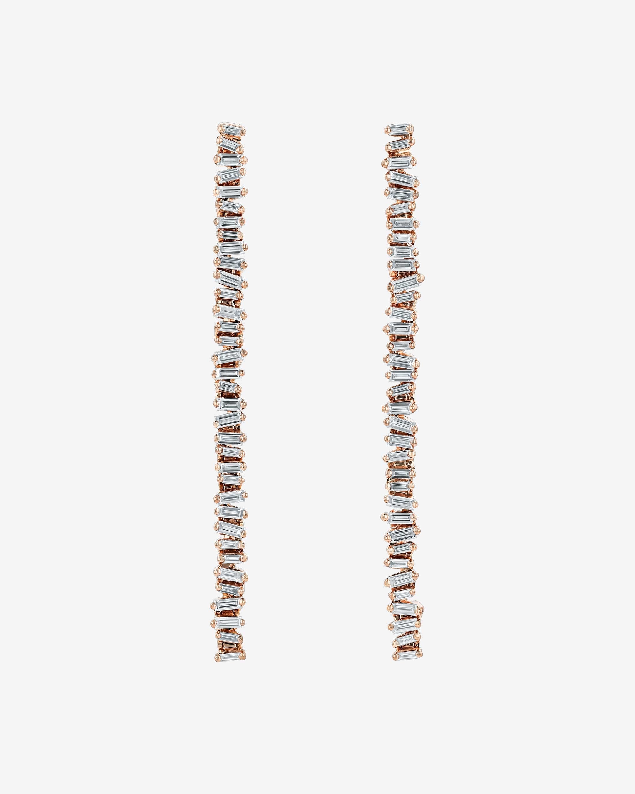 Suzanne Kalan Classic Diamond Savannah Milli Drop Earrings in 18k rose gold