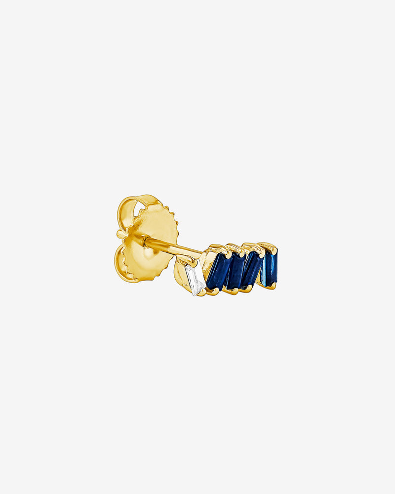 Suzanne Kalan Bold Dark Blue Sapphire Studs in 18k yellow gold