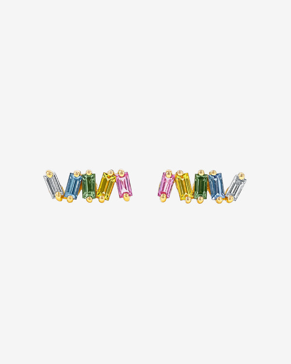 Suzanne Kalan Bold Pastel Sapphire Studs in 18k yellow gold
