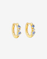 Suzanne Kalan Princess Light Blue Sapphire Mix Huggies in 18K yellow gold