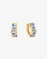 Suzanne Kalan Frenzy Light Blue Sapphire Huggies in 18K yellow gold
