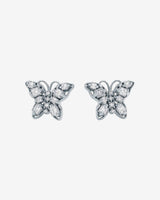 Suzanne Kalan Princess Diamond Mini Butterfly Studs in 18k white gold