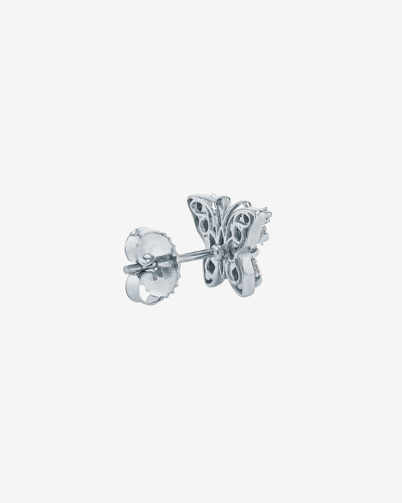 Suzanne Kalan Princess Diamond Mini Butterfly Studs in 18k white gold