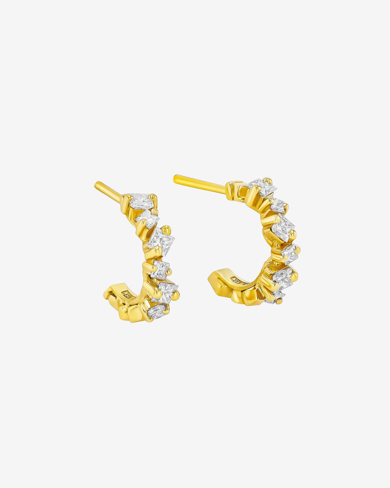 Suzanne Kalan Golden Diamond Mini Hoops in 18k yellow gold