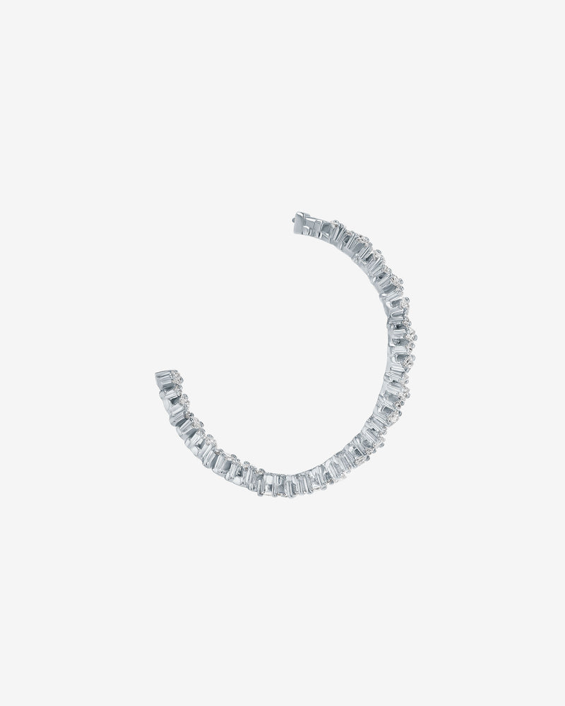 Suzanne Kalan Golden Diamond Midi Hoops in 18k white gold