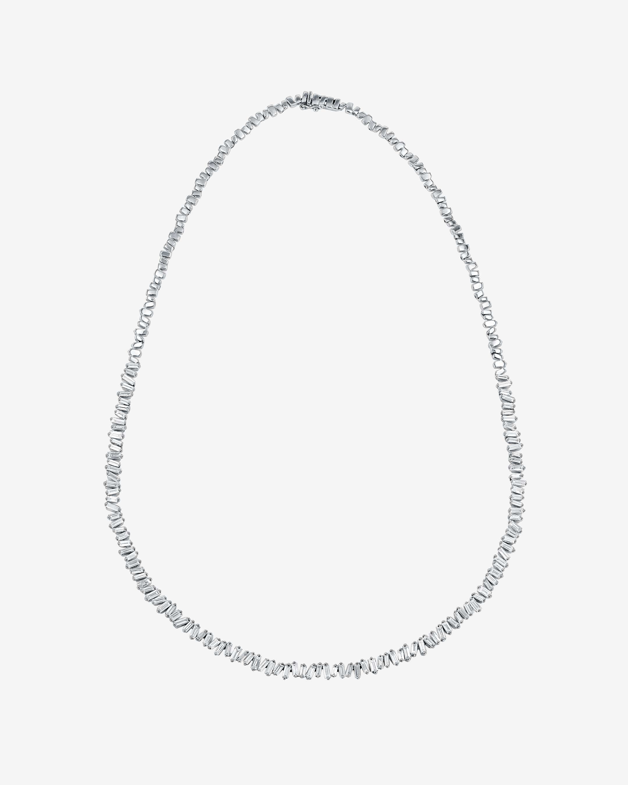 Suzanne Kalan Classic Diamond Tennis Necklace in 18k white gold