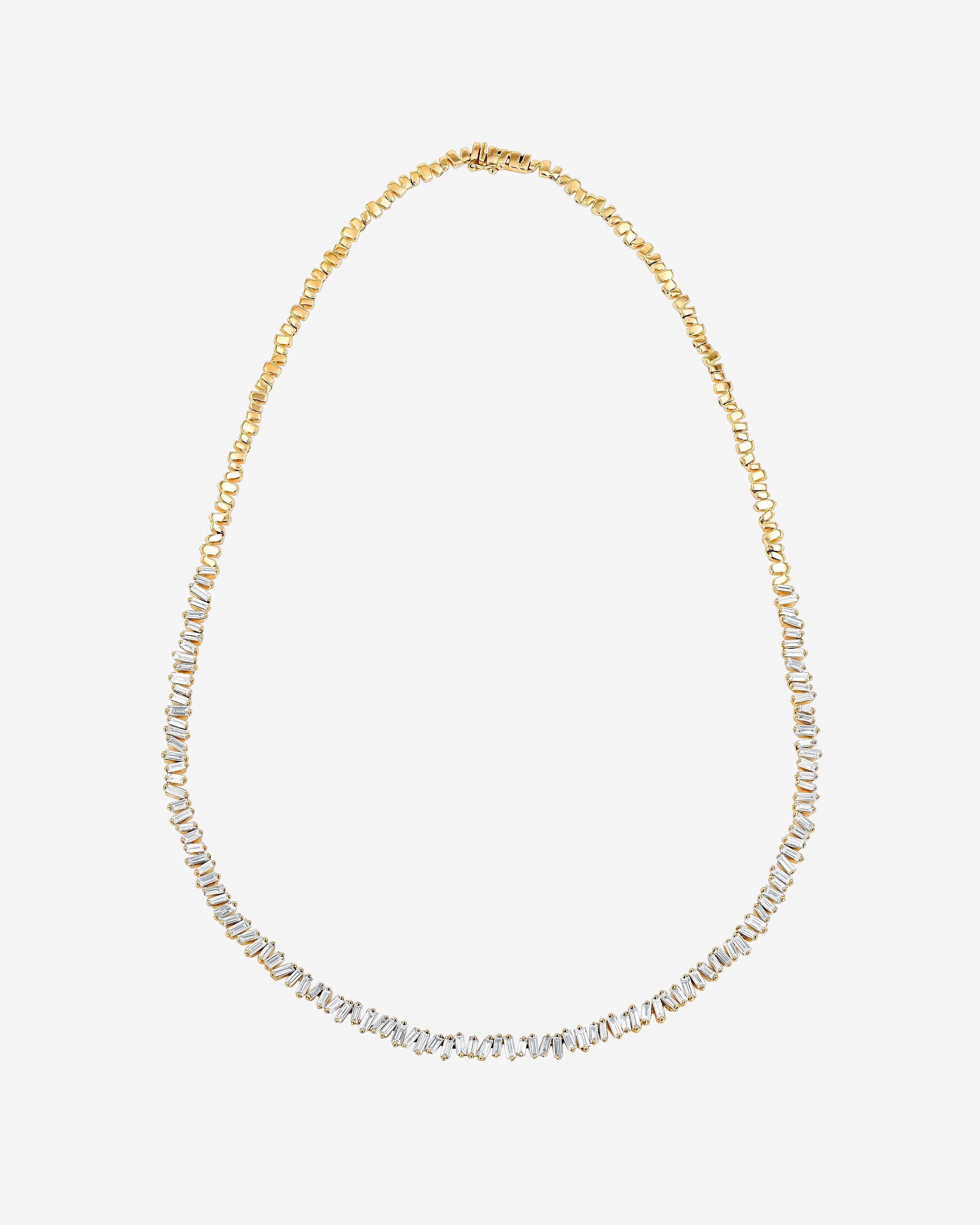 Suzanne Kalan Classic Diamond Tennis Necklace in 18k yellow gold