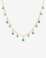 Suzanne Kalan Bold Emerald Cascade Necklace in 18k yellow gold
