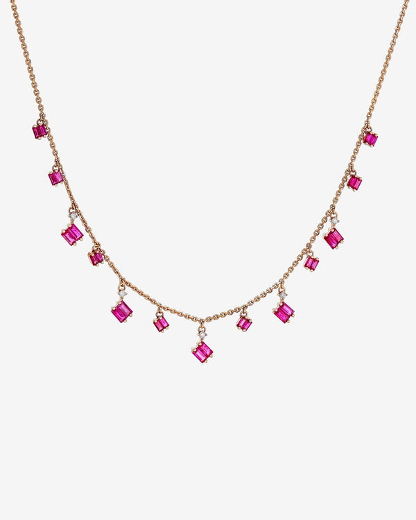 Suzanne Kalan Bold Ruby Cascade Necklace in 18k rose gold