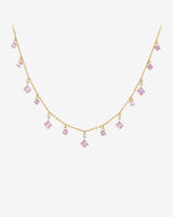Suzanne Kalan Bold Pink Sapphire Cascade Necklace in 18k yellow gold