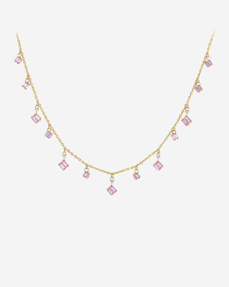 Suzanne Kalan Bold Pink Sapphire Cascade Necklace in 18k yellow gold
