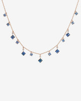 Suzanne Kalan Bold Dark Blue Sapphire Cascade Necklace in 18k rose gold