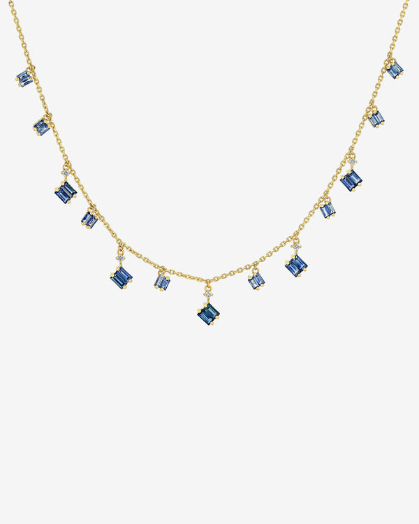 Suzanne Kalan Bold Dark Blue Sapphire Cascade Necklace in 18k yellow gold