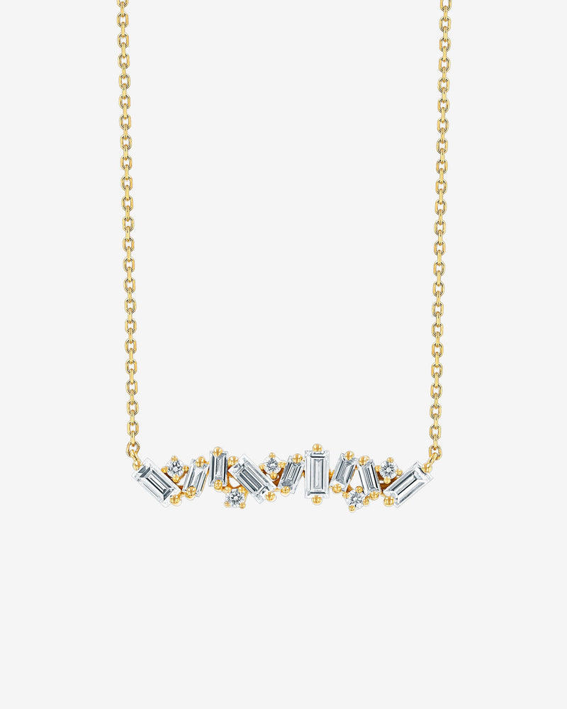 Suzanne Kalan Frenzy Diamond Bar Pendant in 18k yellow gold