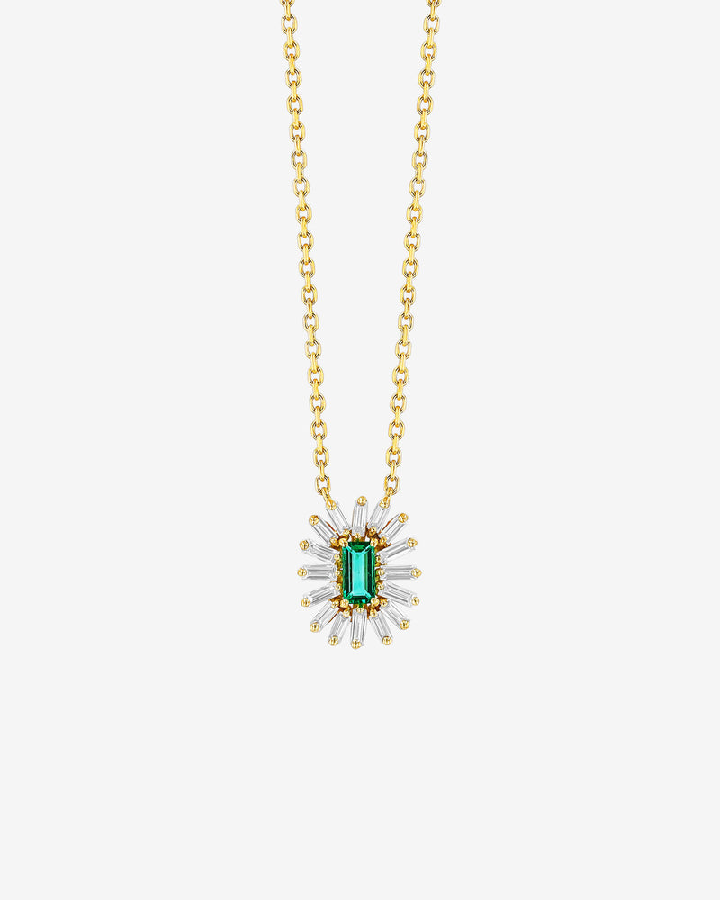Suzanne Kalan Bold Emerald Spark Pendant in 18k yellow gold