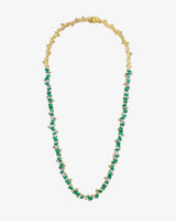 Suzanne Kalan Bold Burst Emerald Tennis Necklace in 18k yellow gold