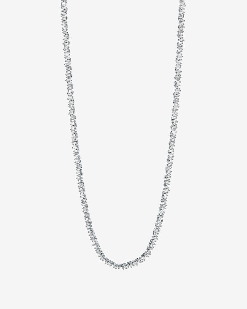 Suzanne Kalan Classic Diamond 36" Inch Mini Baguette Tennis Necklace in 18k white gold