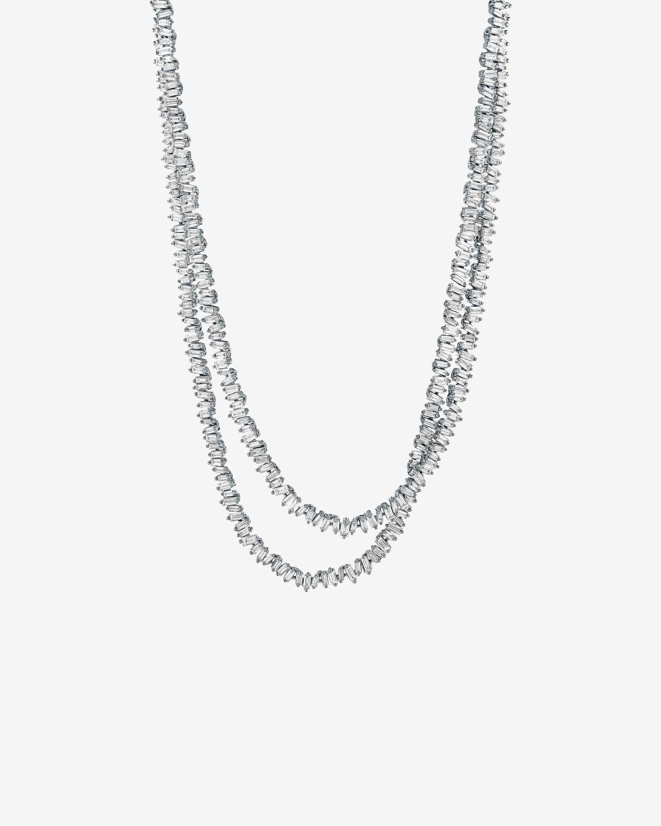 Prong Set Diamond Baguette Segment Necklace | 14k Gold | EF Collection — EF  Collection®
