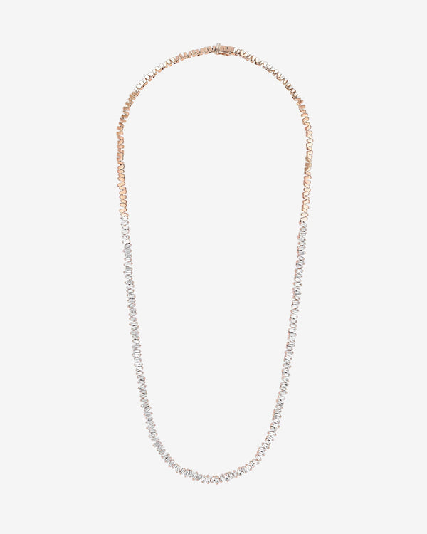 Suzanne Kalan Classic Diamond Mini Baguette Tennis Necklace in 18k rose gold