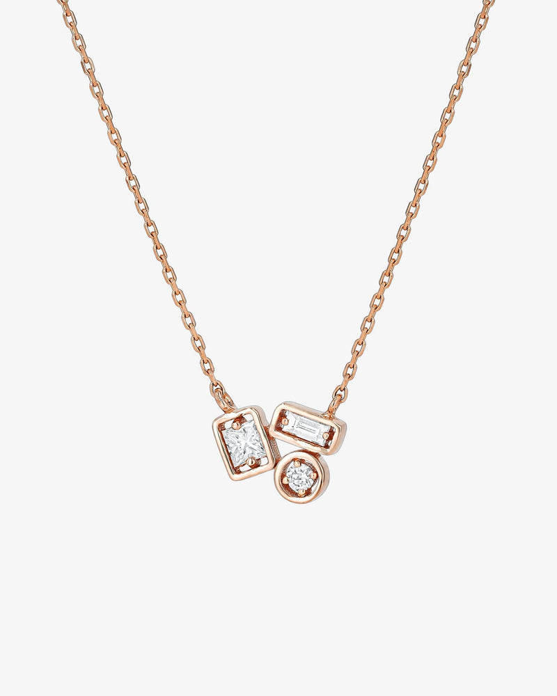 Elegant Rose Gold Necklace with A Diamond