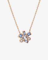 Suzanne Kalan Inlay Cluster Light Blue Sapphire Pendant in 18k rose gold