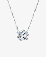 Suzanne Kalan Inlay Cluster Light Blue Sapphire Pendant in 18k white gold