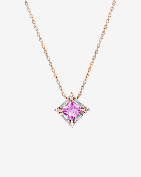 Suzanne Kalan Princess Midi Pink Sapphire Pendant in 18k rose gold