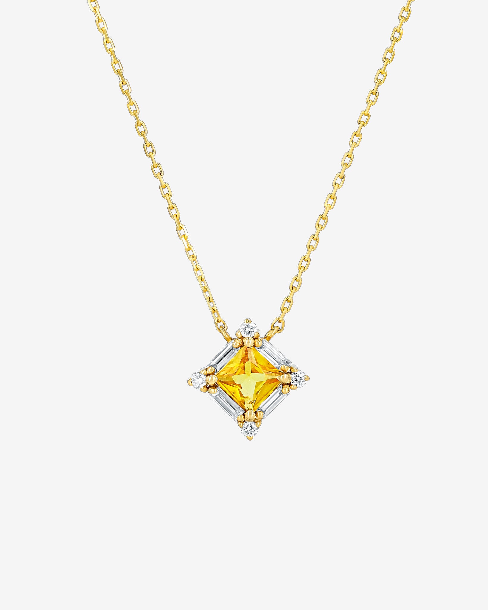 Suzanne Kalan Princess Midi Yellow Sapphire Pendant in 18k yellow gold