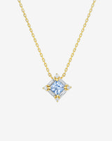 Suzanne Kalan Princess Midi Light Blue Sapphire Pendant in 18k yellow gold