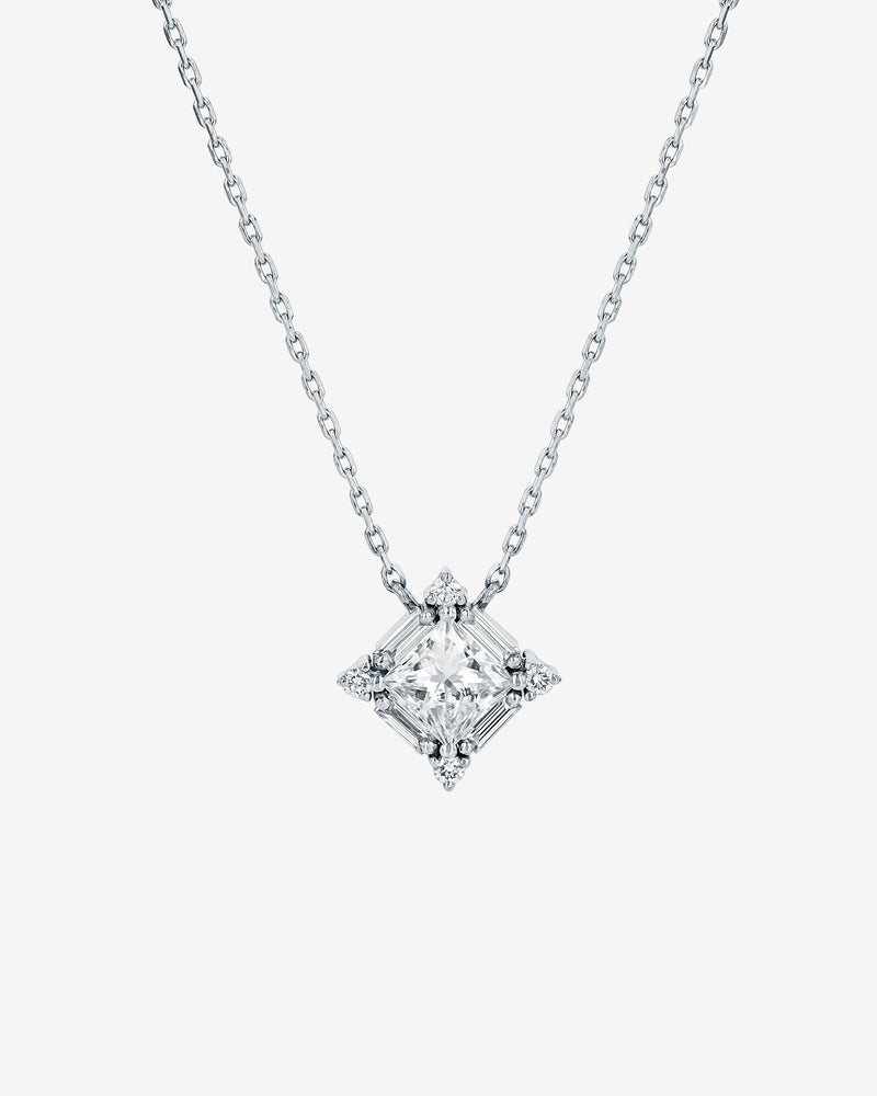 Suzanne Kalan Princess Midi Diamond Pendant in 18k white gold