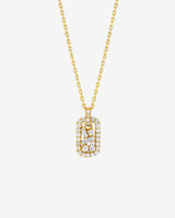 Suzanne Kalan Classic Diamond Mini Dog Tag Pendant in 18k yellow gold