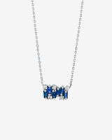 Suzanne Kalan Shimmer Dark Blue Sapphire Mini Bar Pendant in 18k white gold