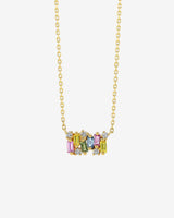 Suzanne Kalan Shimmer Pastel Sapphire Mini Bar Pendant in 18k yellow gold