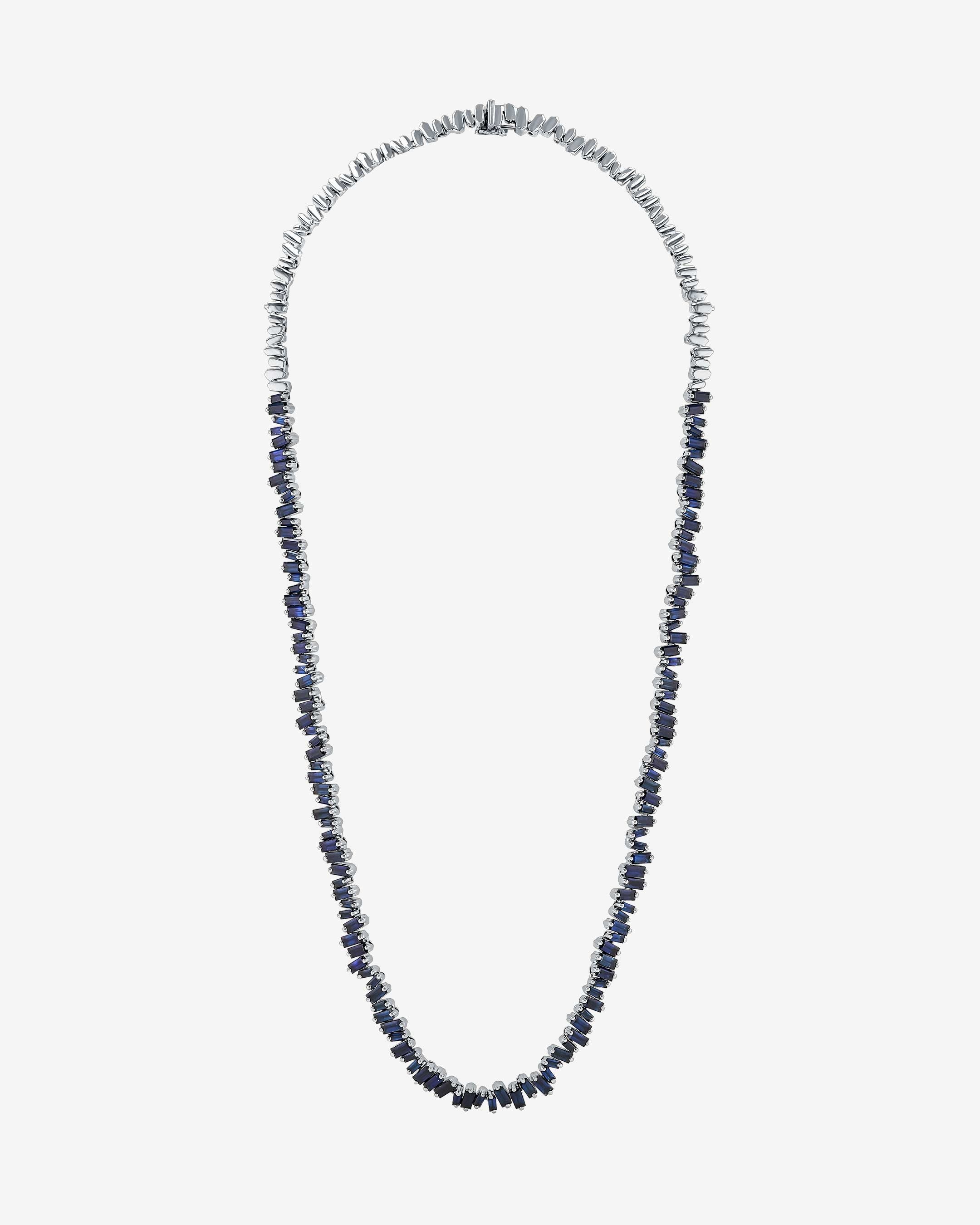 Suzana Full Blue Sapphire and Diamond Tennis Necklace | Princess Jewelry  Shop