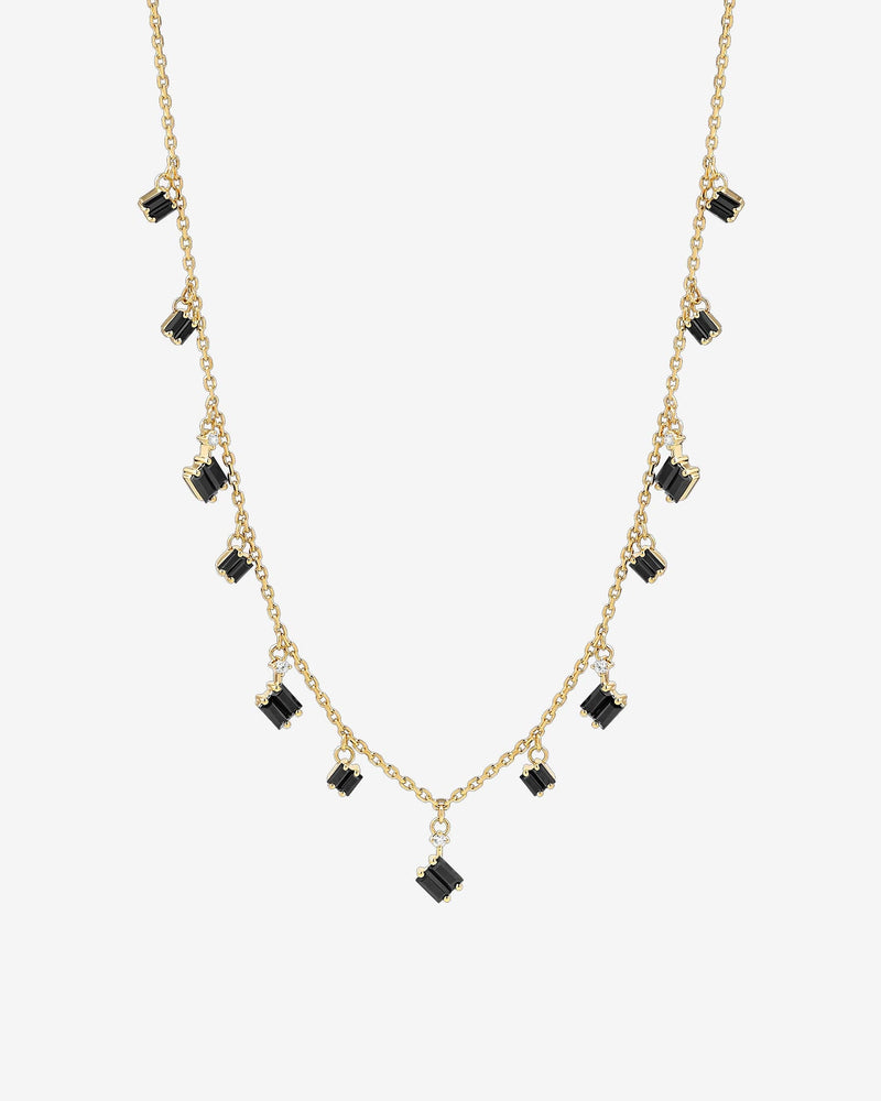 Suzanne Kalan Black Sapphire Cascade Necklace in 18k yellow gold