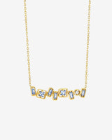 Suzanne Kalan Inlay Light Blue Sapphire Bar Pendant in 18k yellow gold