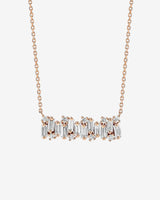 Suzanne Kalan Shimmer Diamond Bar Pendant in 18k rose gold
