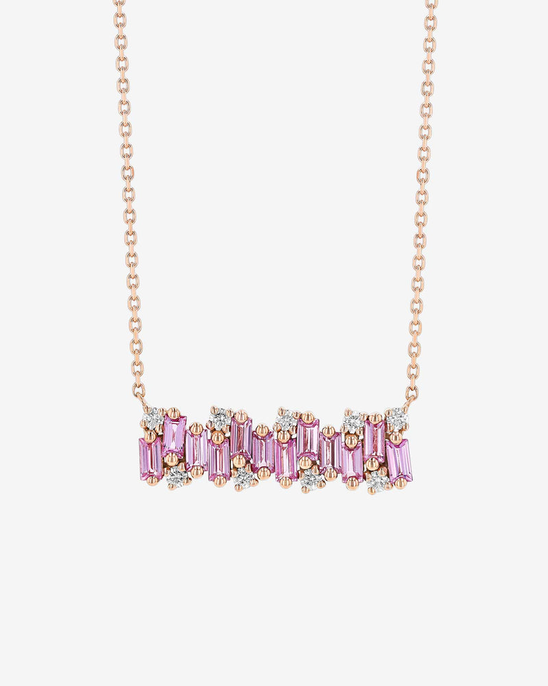 14kt Rose Gold Pink Sapphire and Diamond Pendant