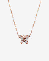 Suzanne Kalan Princess Diamond Mini Butterfly Pendant in 18k rose gold