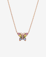 Suzanne Kalan Princess Pastel Sapphire Mini Butterfly Pendant in 18k rose gold