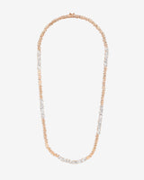 Suzanne Kalan Golden Diamond 17" Inch Baguette Tennis Necklace in 18k rose gold