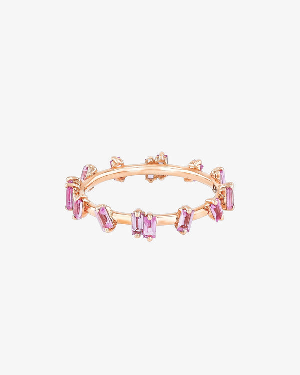 Suzanne Kalan Pink Sapphire Barbwire Band in 18k rose gold