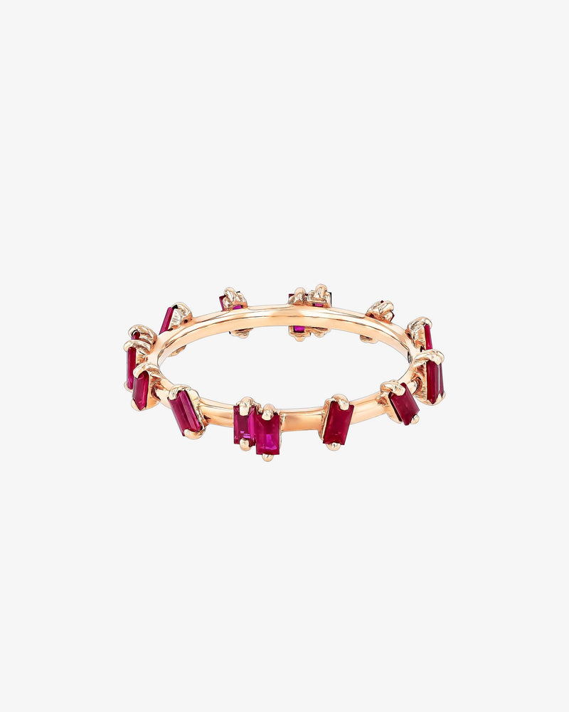 Suzanne Kalan Ruby Barbwire Band in 18k rose gold